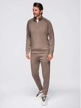 Ombre Ombre Komplet dresowy Z117 Brązowy Regular Fit