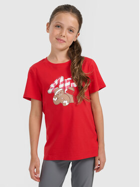 4F 4F T-Shirt CHRISTMAS DROP Czerwony Regular Fit