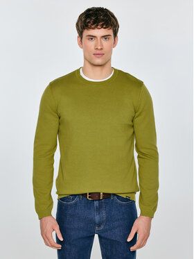 BIG STAR BIG STAR Sweter SIMONER Zielony Basic Fit