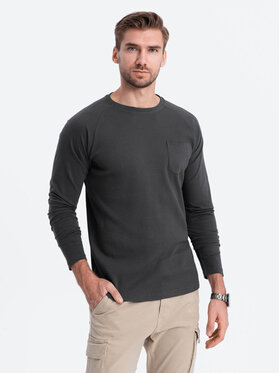 Ombre Ombre Longsleeve OM-LSCL-0109 Szary Reglan Fit