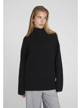 Style Republic Style Republic Golf Sweter o kroju oversize typu boxy, z mieszanki kaszmiru i wełny Czarny Boxy Fit
