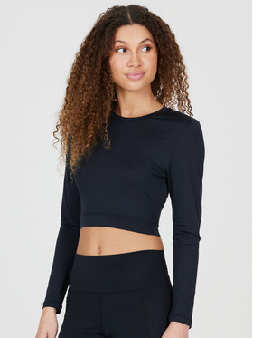 Athlecia Athlecia Póló Marianne W Cropped L/S Tee EA233339 Fekete Regular Fit