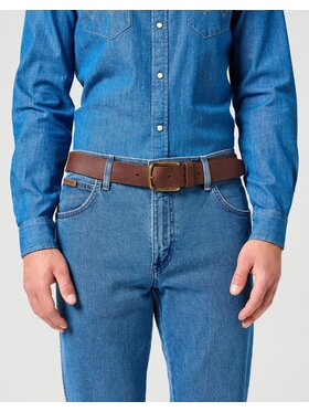 Wrangler Wrangler Pasek Męski FULL GRAIN Brązowy