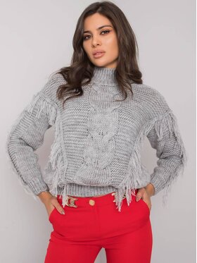 RUE PARIS RUE PARIS Sweter 185379 Szary Regular Fit