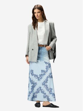 PINKO PINKO Gonna FUGA GONNA DENIM + TWILL STAMP Celeste Regular Fit