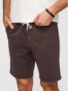 Ombre Ombre Szorty materiałowe OM-SRSK-0124 Brązowy Regular Fit