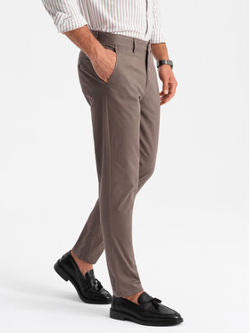 Ombre Ombre Chinosy OM-PACP-0183 Brązowy Regular Fit