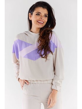 Awama Awama Bluza A497 Beżowy Basic Fit