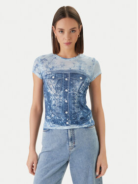 Guess Guess T-shirt W6GI44 K3614 Plava Regular Fit