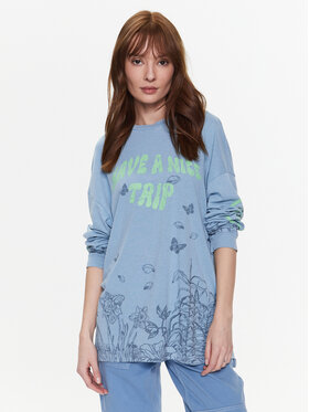 BDG Urban Outfitters BDG Urban Outfitters Džemperis BDG NICE TRIP SKATE LS 76471457 Mėlyna Oversize