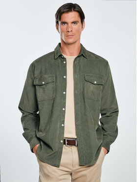 BIG STAR BIG STAR Koszula CORDWIS Zielony Basic Fit
