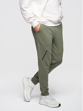 Ombre Ombre Spodnie dresowe OM-PASK-0280 Zielony Regular Fit
