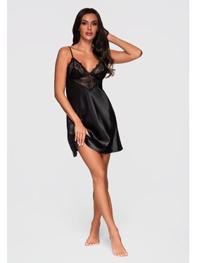 Ombre Ombre Koszula nocna LW-NWNG-0143 Czarny Regular Fit