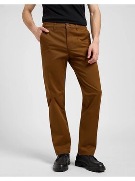 Lee Lee Chinosy REGULAR CHINO Brązowy Straight Fit
