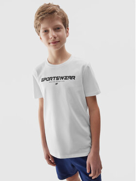 4F 4F T-Shirt 4FJWSS24TTSHM1114-10S Biały Regular Fit