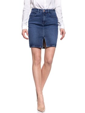 Wrangler Wrangler Spódnica mini MIDI PENCIL SKIRT Niebieski Regular Fit