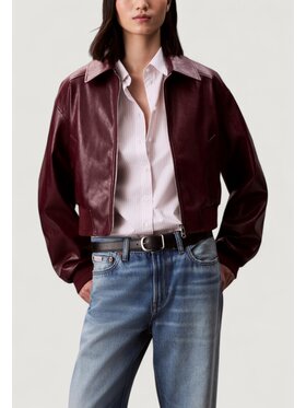 Calvin Klein Jeans Calvin Klein Jeans Μπουφάν μεταβατικό A-Cropped Crinkle Fa Μπορντό Cropp Fit