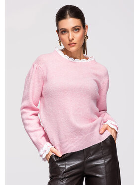 Ombre Ombre Sweter OW-SWSW-0105 Różowy Regular Fit