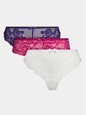 Hunkemöller Hunkemöller Set 3 perechi de chiloți tanga Bianca 202870 Roz