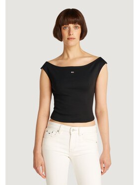 Tommy Jeans Tommy Jeans T-shirt TJW BOAT NECK TOP SS Nero To Fit