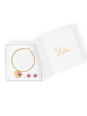 Lilou Lilou Set náramok a náušnice Miłość Zlatá