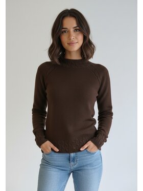 FIGL FIGL Sweter M1269 Brązowy Regular Fit