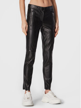 Marc Aurel Marc Aurel Műbőr nadrág 1665 2000 92699 Fekete Slim Fit