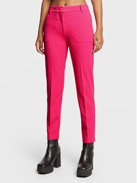 Pinko Pinko Kalhoty z materiálu Bello 1G17VM 1739 Růžová Slim Fit