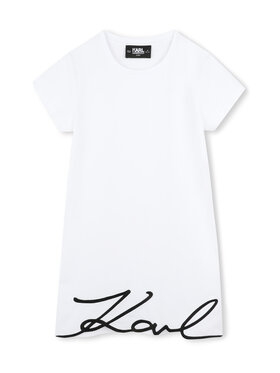 Karl Lagerfeld Kids Karl Lagerfeld Kids Rochie de zi Z30454 D Alb Regular Fit