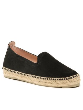 Manebi Manebi Espadrilky Suede Flat Espadrilles Čierna