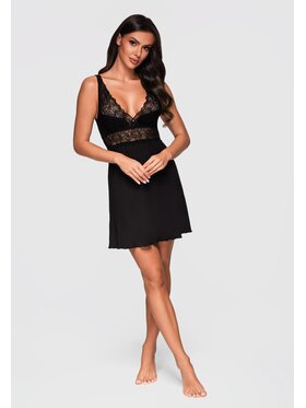 Ombre Ombre Koszula nocna LW-NWNG-0106 Czarny Regular Fit