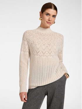 Elena Mirò Elena Mirò Golf M029Z000790N002 Kremowy Regular Fit