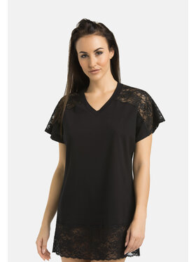 Teyli Teyli Koszula nocna 220 Czarny Regular Fit
