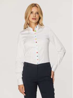 Willsoor Willsoor Koszula 60973/3 Biały Close Fit