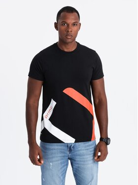Ombre Ombre T-Shirt S2044 Czarny Regular Fit