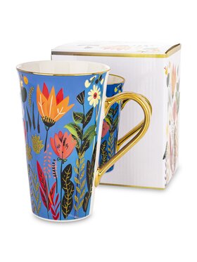 MIAhome MIAhome Kubek porcelanowy 700 ml BLUMEN 17x15x10 cm niebieski Niebieski