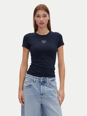 Tommy Jeans Tommy Jeans T-Shirt Tjw Slim Essential Logo 2 Tee DW0DW20316 Dunkelblau Regular Fit