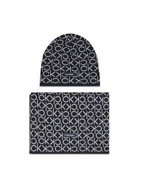 Calvin Klein Calvin Klein Комплект шал и шапка New Monogram Beanie + Scarf K60K608787 Черен