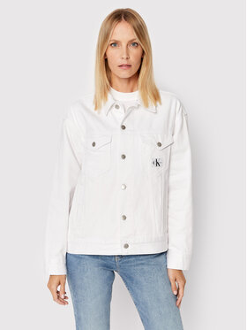 Calvin Klein Jeans Calvin Klein Jeans Jeansová bunda J20J218489 Bílá Relaxed Fit