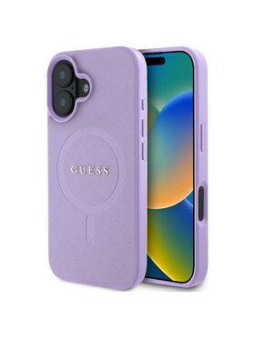 Guess Guess Etui na telefon Saffiano MagSafe Fioletowy