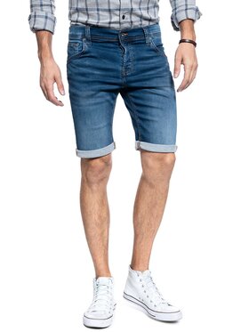 Mustang Mustang Szorty jeansowe CHICAGO SHORT Niebieski Slim Fit