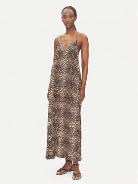 LOLA CASADEMUNT LOLA CASADEMUNT Sukienka letnia LS2516041 Brązowy Relaxed Fit