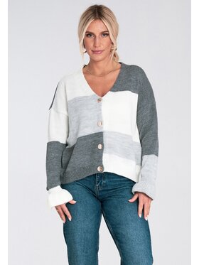 FIGL FIGL Kardigan M1245 Szary Regular Fit