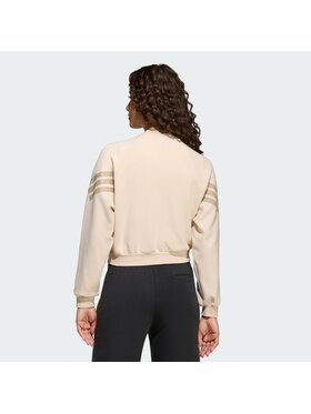 adidas adidas Bluza FUTURE ICONS 3 STRIPES FULL ZIP Beżowy Loose Fit