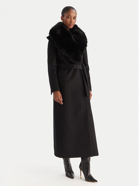 YES LONDON YES LONDON Vilnonis paltas CD1218 Juoda Regular Fit
