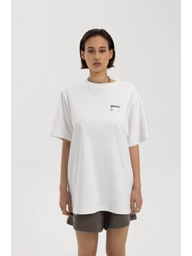 Misaga Misaga T-Shirt Brunch T-Shirt Biały Relaxed Fit