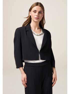 Oltre Oltre Marynarka Q776R004549N033 Czarny Cropp Fit