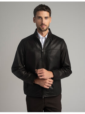 Borgio Borgio Kurtka skórzana salandra_br Brązowy Slim Fit