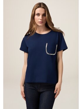 Oltre Oltre T-Shirt G420J004222N034 Niebieski Regular Fit