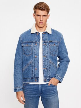 Wrangler Wrangler Kurtka jeansowa 124MJ SHERPA Niebieski Regular Fit